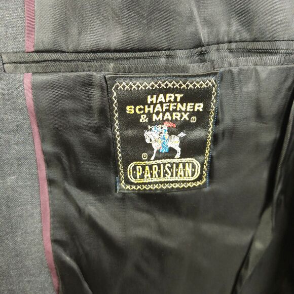 Hart Schaffner Marx Mens 48R Gray 2-Button Single Vent Sports Coat Blazer - Picture 4 of 9